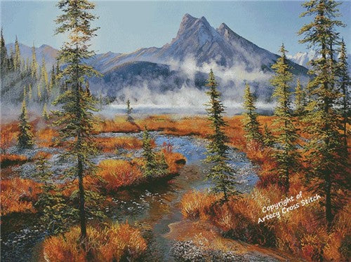 Emerald Lake Mists (Large) - Artecy Cross Stitch