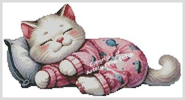 Sleepy Cat - Artecy Cross Stitch