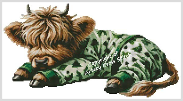 Sleepy Highland Cow - Artecy Cross Stitch