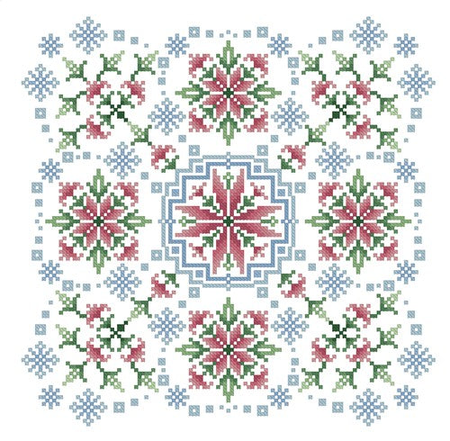 Winter Poinsettia Mandala - Kitty & Me Designs