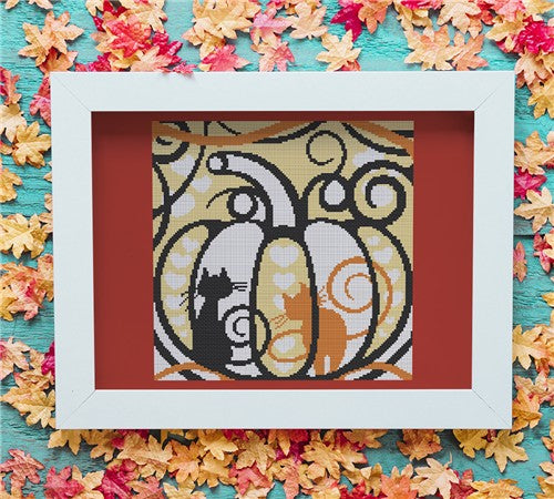 Cats In A Pumpkin - Stitch Wit