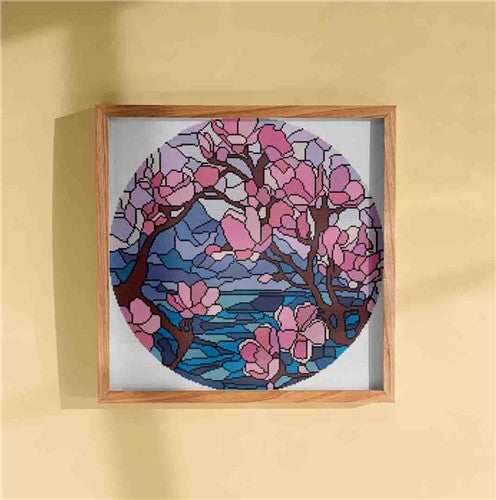 Stained Glass Cherry Blossoms - Stitch Wit