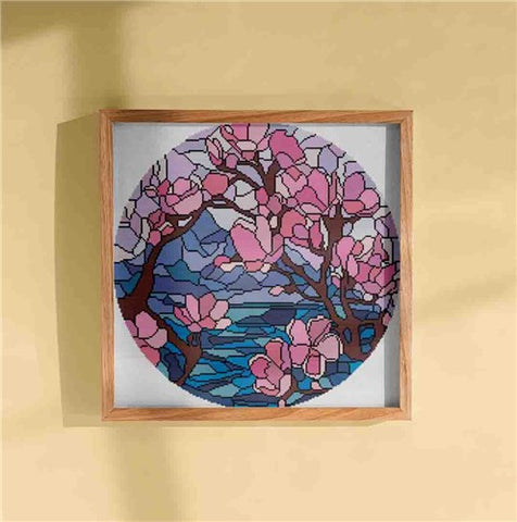 Stained Glass Cherry Blossoms - Stitch Wit