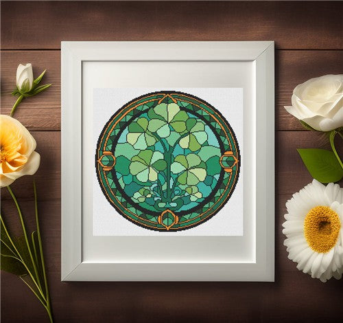 Stained Glass Clovers - Stitch Wit
