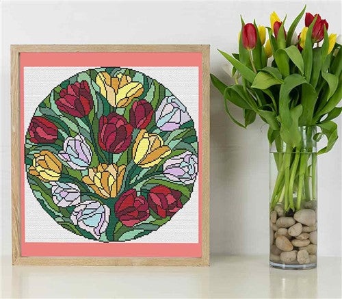 Stained Glass Tulips - Stitch Wit