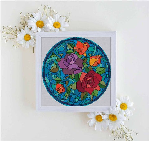 Stained Glass Flowers - Stitch Wit