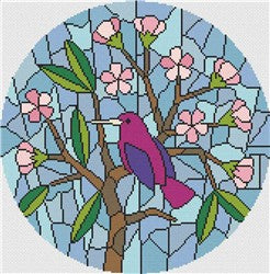 Stained Glass Bird In A Tree - Stitch Wit