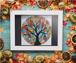 Stained Glass Autumn Leaves - Stitch Wit