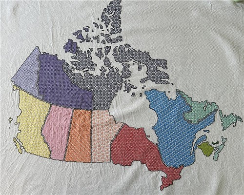 Blackwork Map Of Canada - Stitch Wit