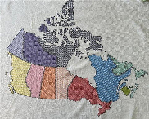 Blackwork Map Of Canada - Stitch Wit