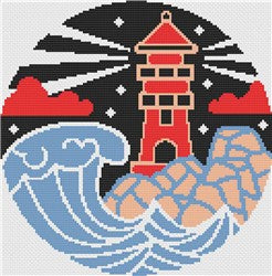 Lighthouse At Night - Stitch Wit