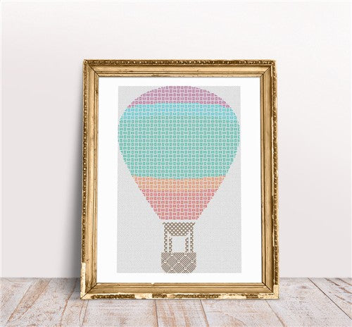 Blackwork Hot Air Balloon - Stitch Wit