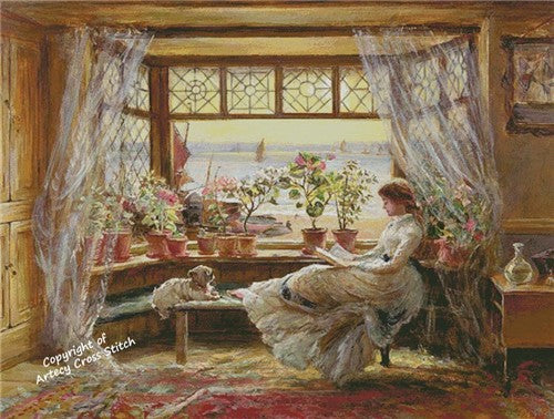 Reading By The Window (Large) - Artecy Cross Stitch