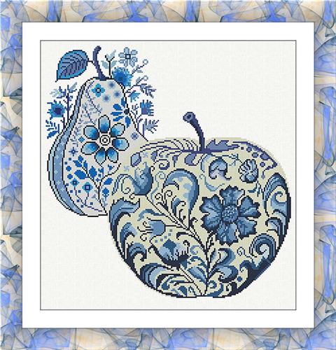 Blue Apple And Pear - Alessandra Adelaide Needleworks