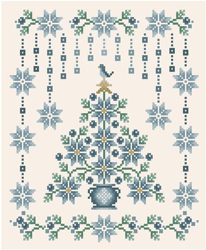 A Blue Christmas Tree - Kitty & Me Designs