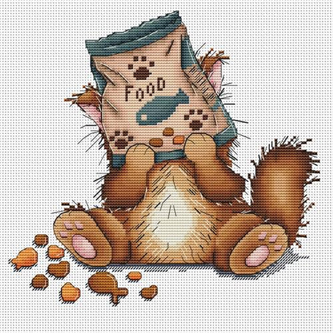 Cat Food Thief - OHCrossStitch