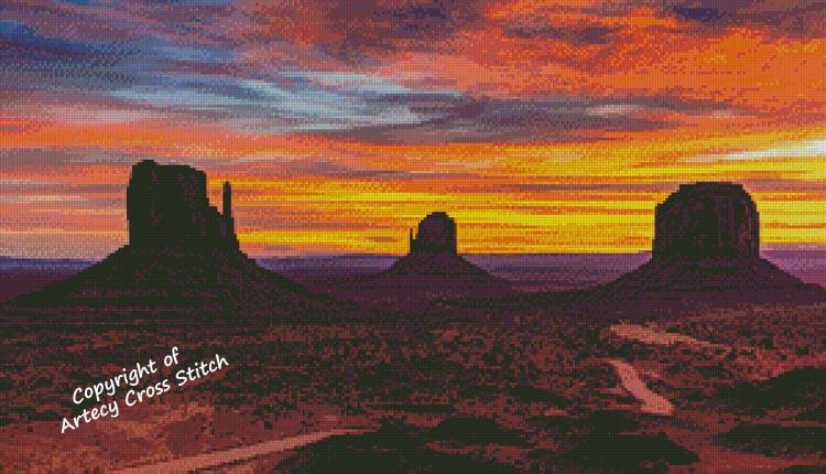 Monument Valley Sunset - Artecy Cross Stitch