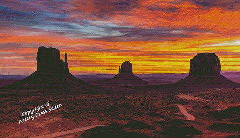 Monument Valley Sunset (Large) - Artecy Cross Stitch