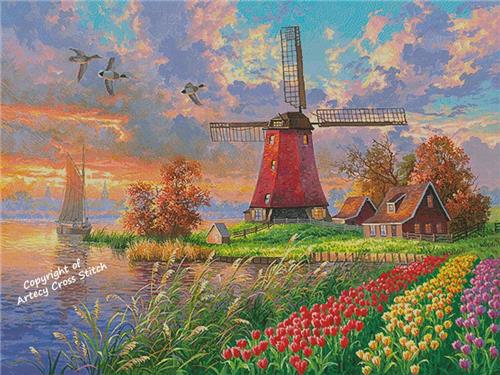 Tulip Farm (Large) - Artecy Cross Stitch