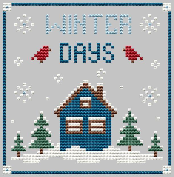 Winter Days - Cute Embroidery by Kate