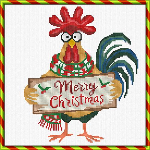 Christmas Farm: Rooster - Alessandra Adelaide Needleworks