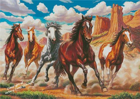 Running Wild Horses (Large) - Artecy Cross Stitch