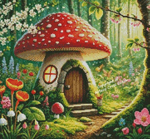 Spring Toadstool House  - Artecy Cross Stitch