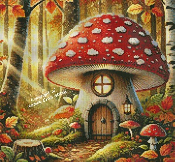 Autumn Toadstool House - Artecy Cross Stitch