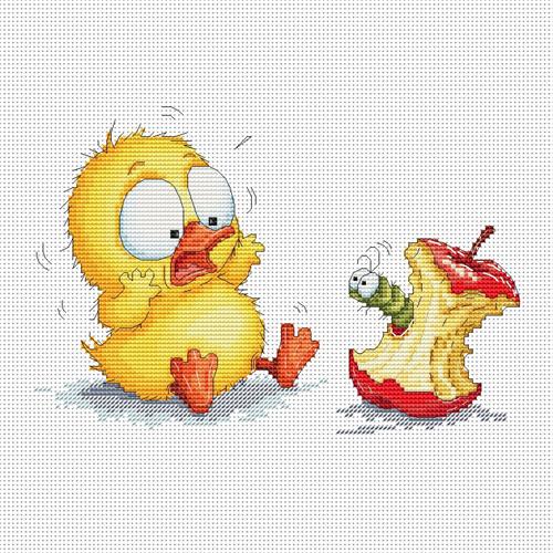 Apple Worm Surprise - OHCrossStitch