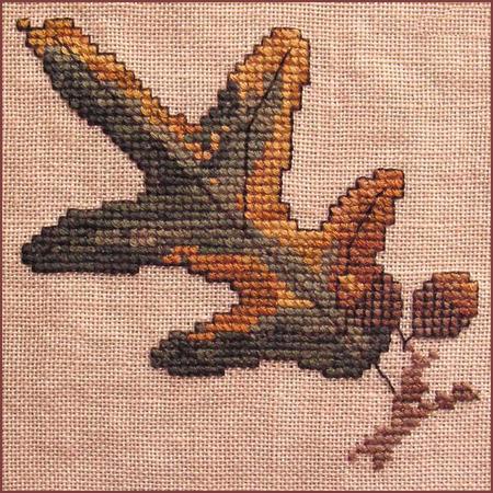 Autumn Leaves Wall Quilt Block F - Cross-Point Designs