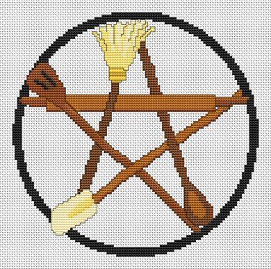 Kitchen Witch Pentacle - White Willow Stitching
