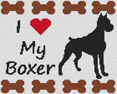 Love My Boxer - White Willow Stitching