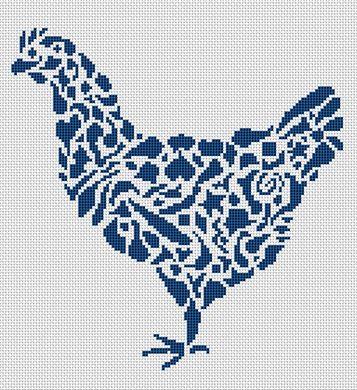 Tribal Hen - White Willow Stitching