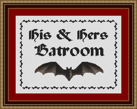 His And Hers Batroom - White Willow Stitching
