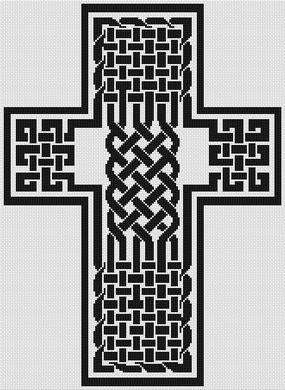 Celtic Knot Cross 3 - White Willow Stitching