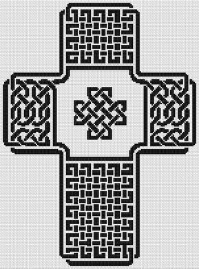 Celtic Knot Cross 1 - White Willow Stitching