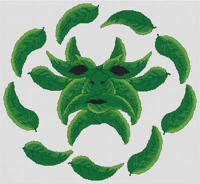 Simple Greenman - White Willow Stitching