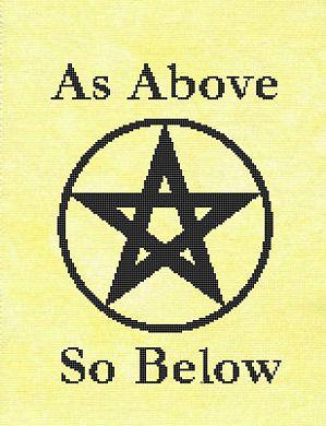 As Above So Below: Pentacle - White Willow Stitching