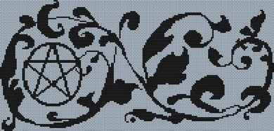 Black Pentacle Ivy - White Willow Stitching