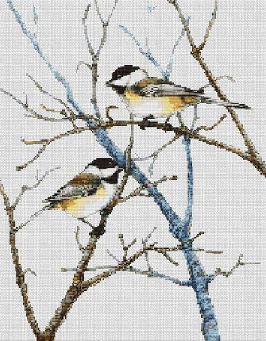 Chickadees - White Willow Stitching