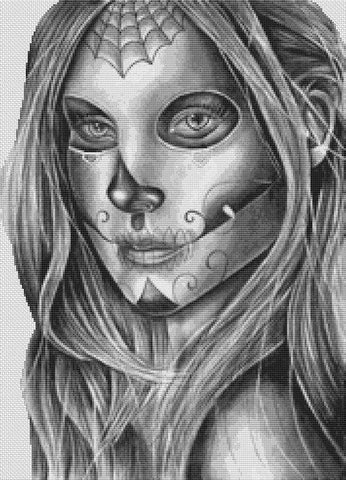 Day Of The Dead Girl - White Willow Stitching