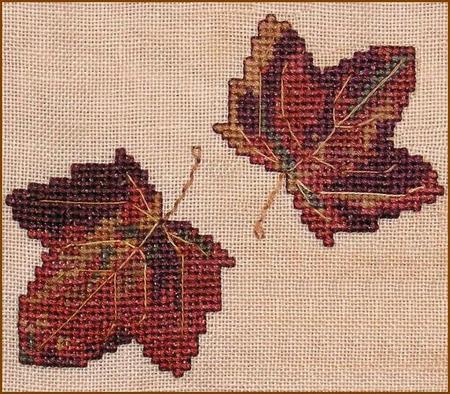 Autumn Leaves Wall Quilt Block H - Cross-Point Designs