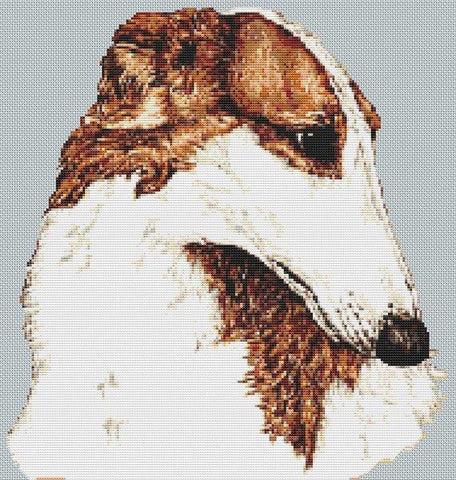 Borzoi - White Willow Stitching