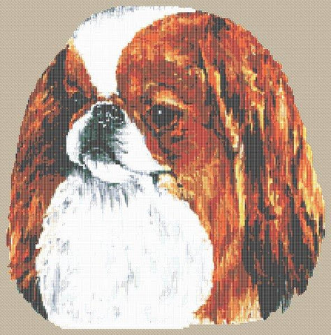 Japanese Chin: Sable And White - White Willow Stitching