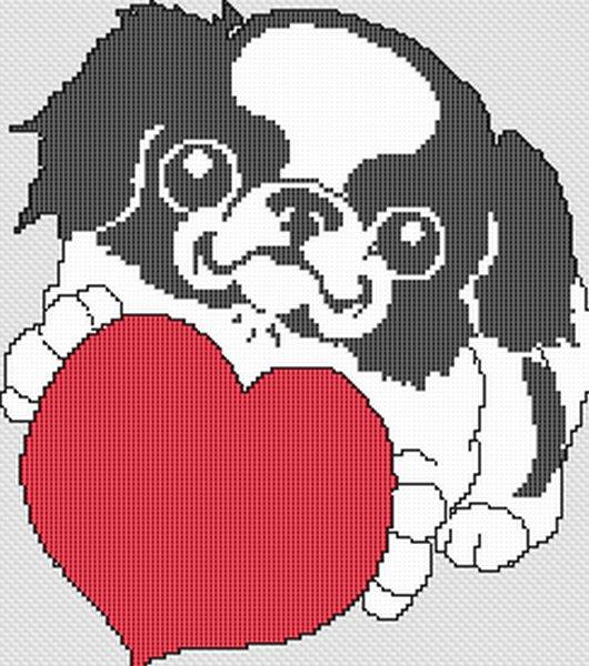 Japanese Chin Love - White Willow Stitching