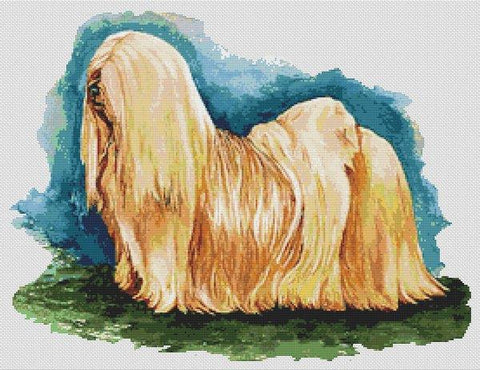 Lhasa Apso Full Body - White Willow Stitching