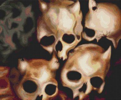 Demon Skulls - White Willow Stitching