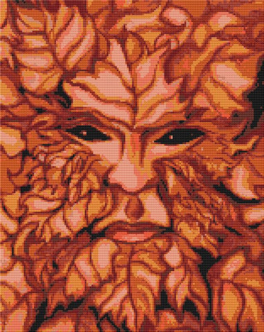 Autumn Greenman - White Willow Stitching