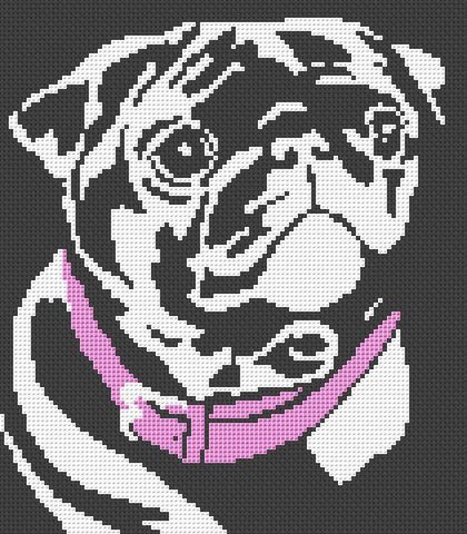 Pug Fun - White Willow Stitching