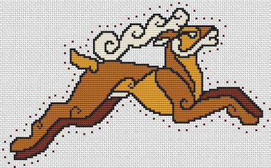 Celtic Stag - White Willow Stitching